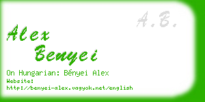 alex benyei business card